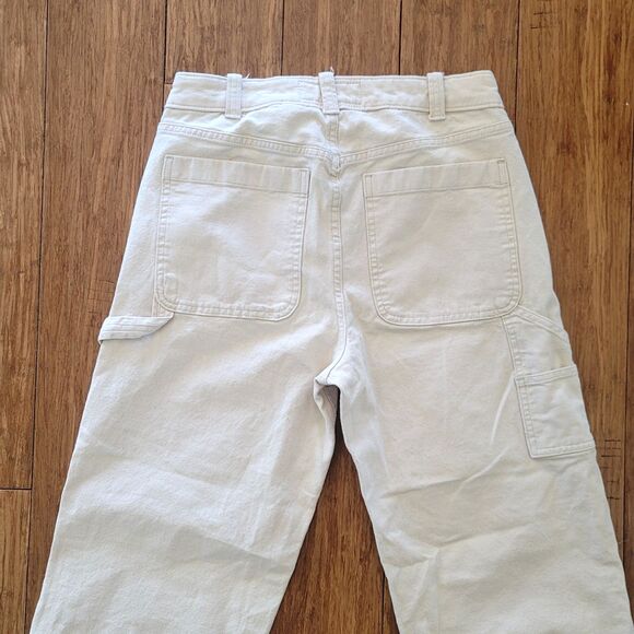 Abercrombie & Fitch Relaxed Fit Men's Size 28 x30 Baggy Work Wear Jean - Ivory - Picture 7 of 9